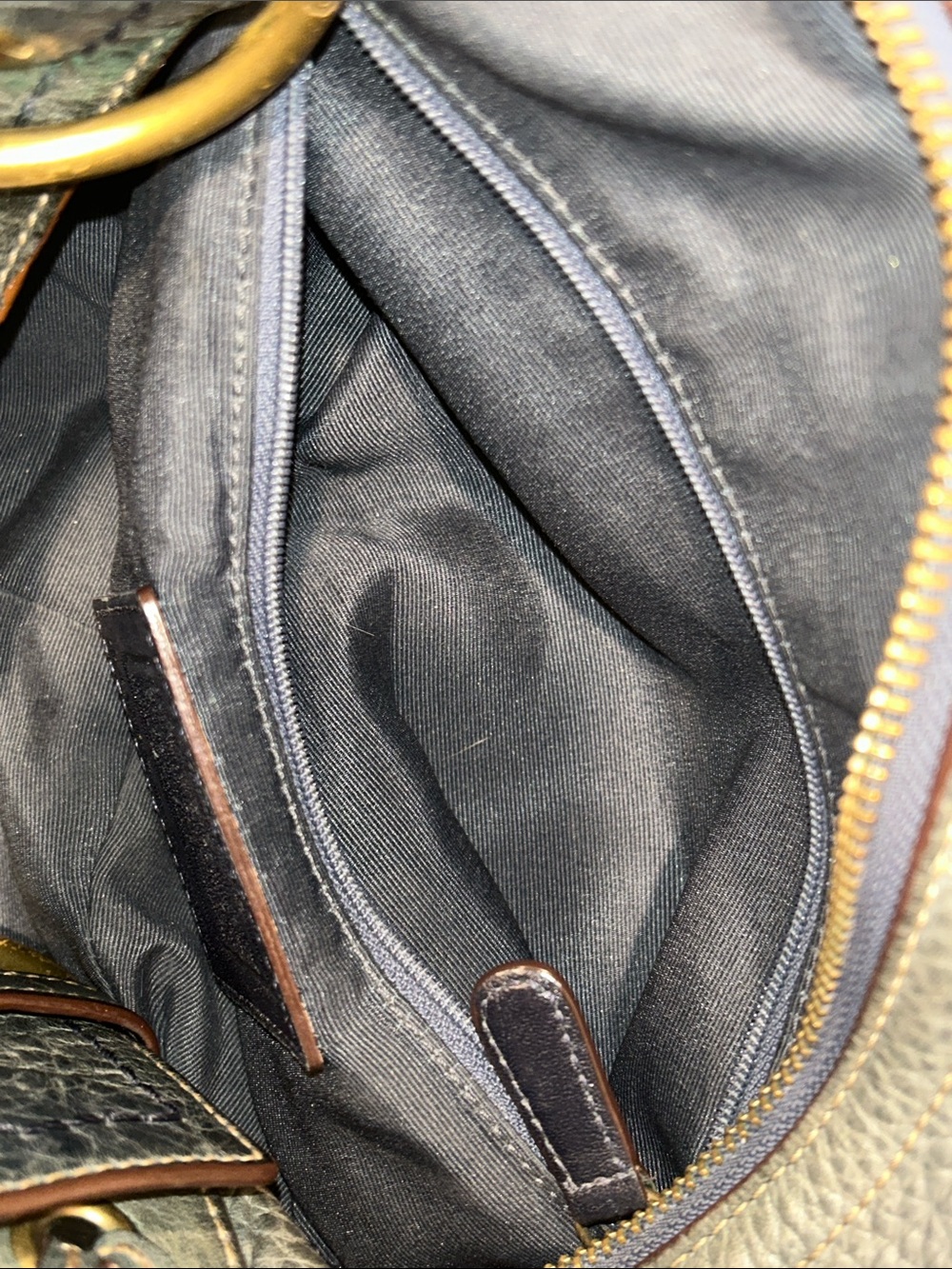 Coach RARE Mia Laced Studded Teal Leather Shoulder Hobo - Picture 14 of 17